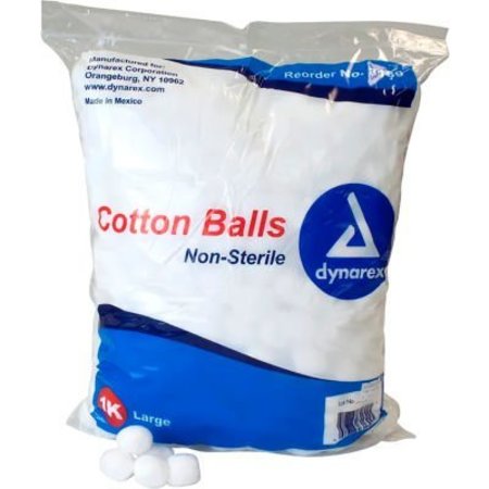 DYNAREX Dynarex Non-Sterile Cotton Balls, Large, White, 2000 Pcs 3169